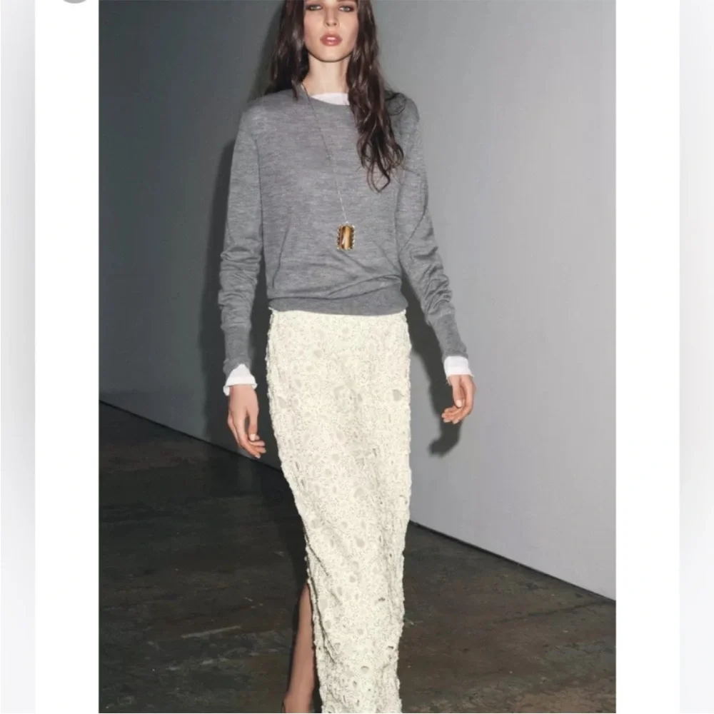 ZARA BEADED MIDI JEWEL SKIRT EMBROIDERED. - Picture 5 of 13